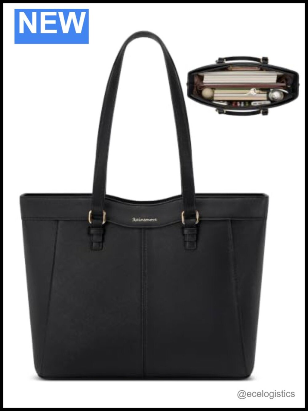 Large Waterproof PU Leather Work Tote Bag for Women, Shoulder Bag with Pockets
